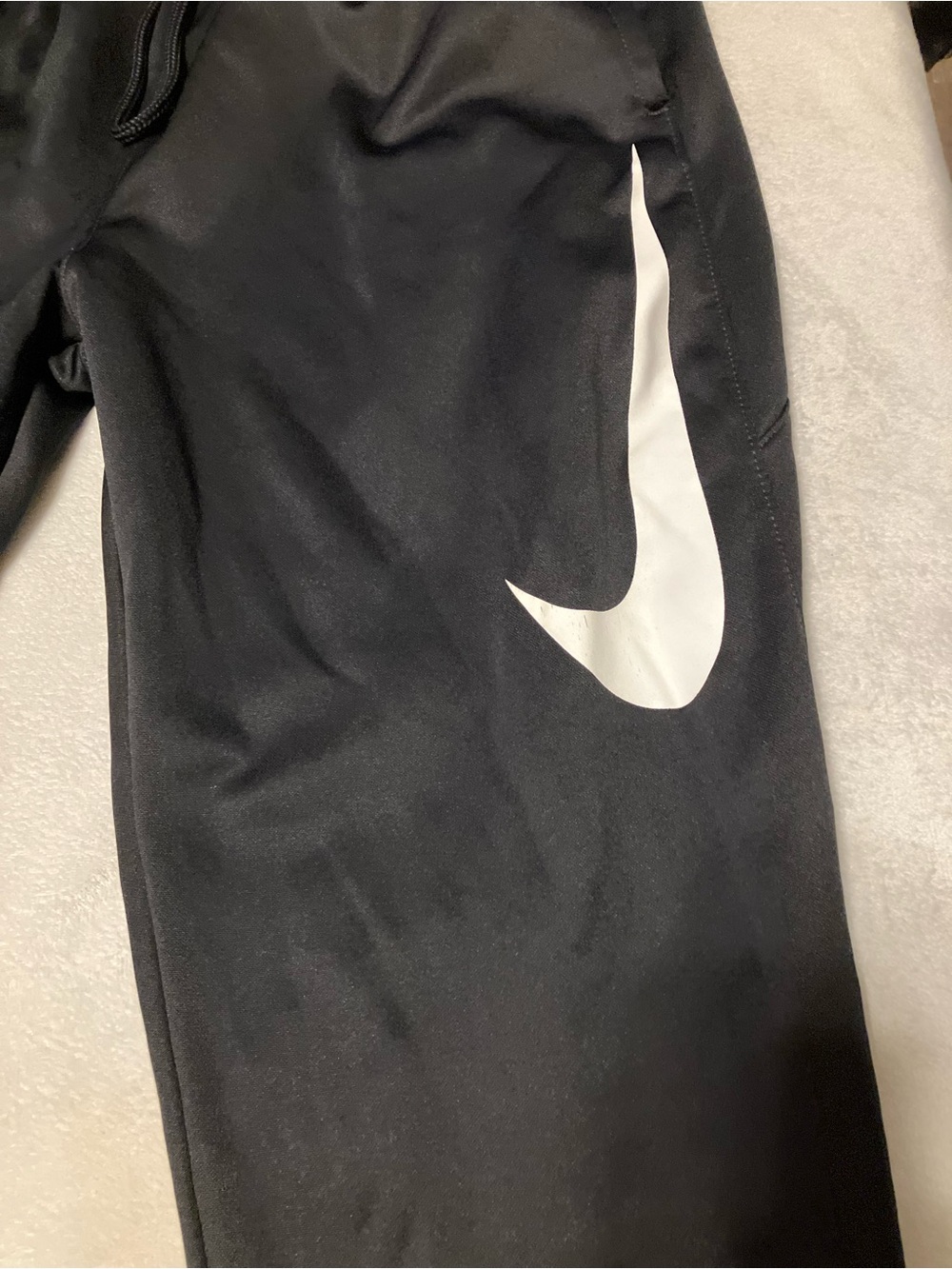 Nike Black Athletic Pants with White Swoosh - Picture 2 of 4